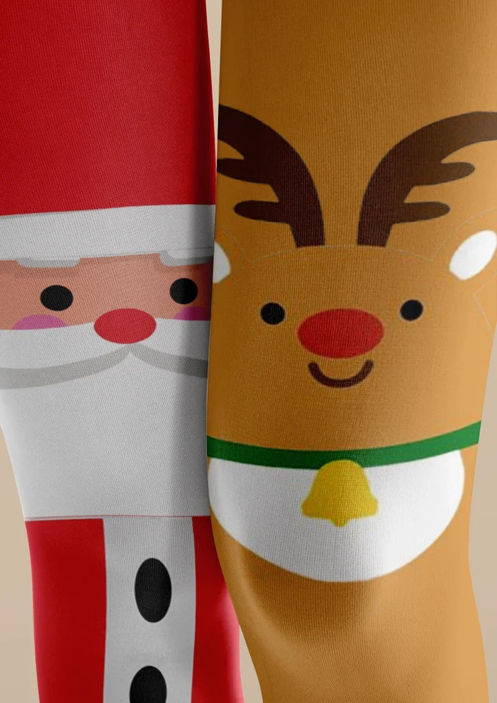 Festive Gift Bearer Reindeer Tights Hosiery Pantyhose