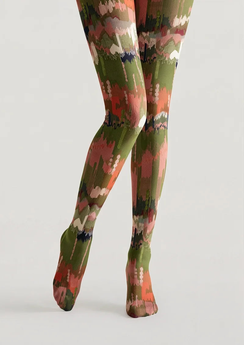 Forest Oil Painting Tights Hosiery Pantyhose