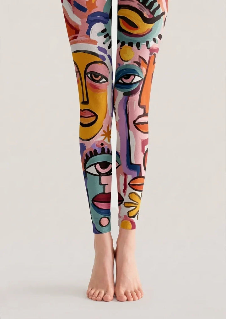 Abstract Art Picasso Form Footless Tights Hosiery Pantyhose
