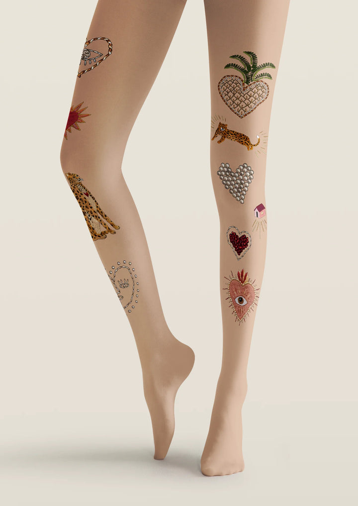 Fun Art Icon Stitch Tights Hosiery Pantyhose