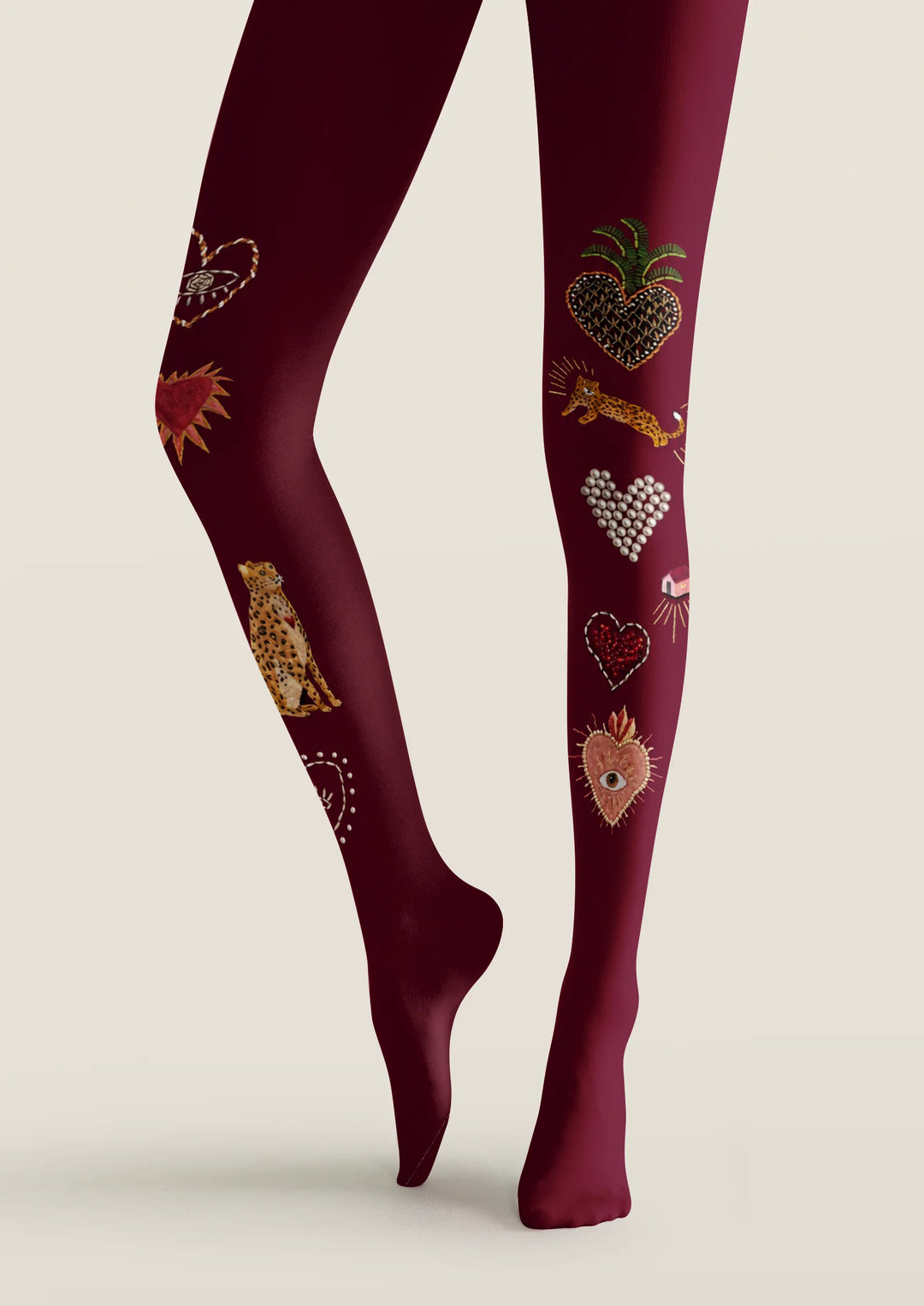 Fun Art Icon Stitch Tights Hosiery Pantyhose