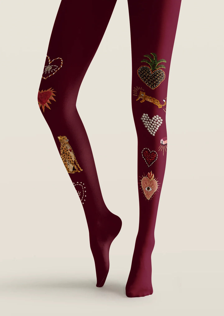 Fun Art Icon Stitch Tights Hosiery Pantyhose