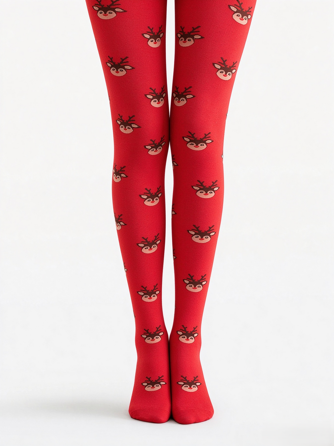 Deer Santa Tights - Lobster