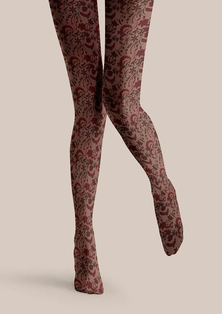 Women Floral Pattern Vintage Petals Tights Hosiery Pantyhose