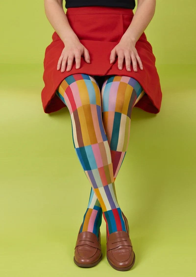Morandi Bright Color Matrix Tights Hosiery Pantyhose