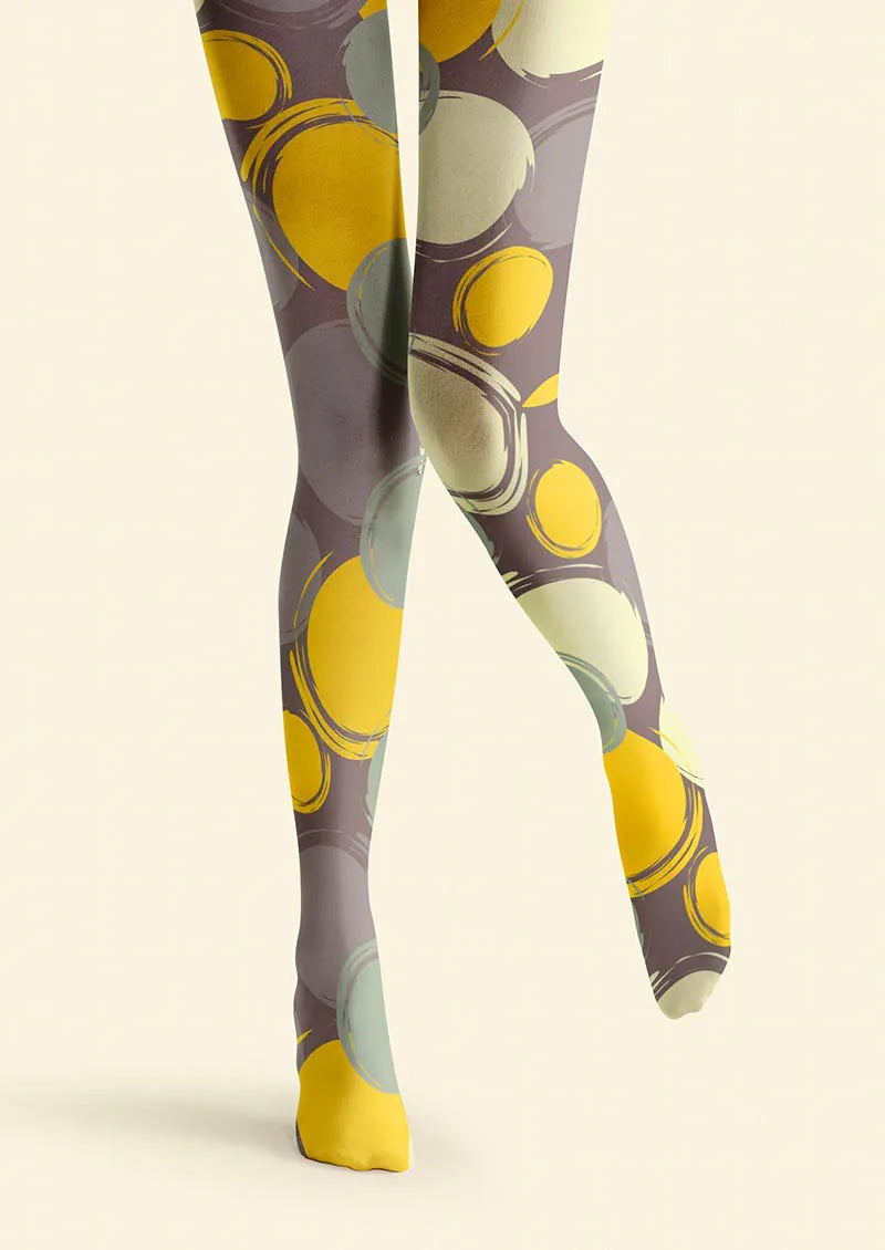 Women Retro Circles Graphic Print Tights and Hosiery Pantyhose