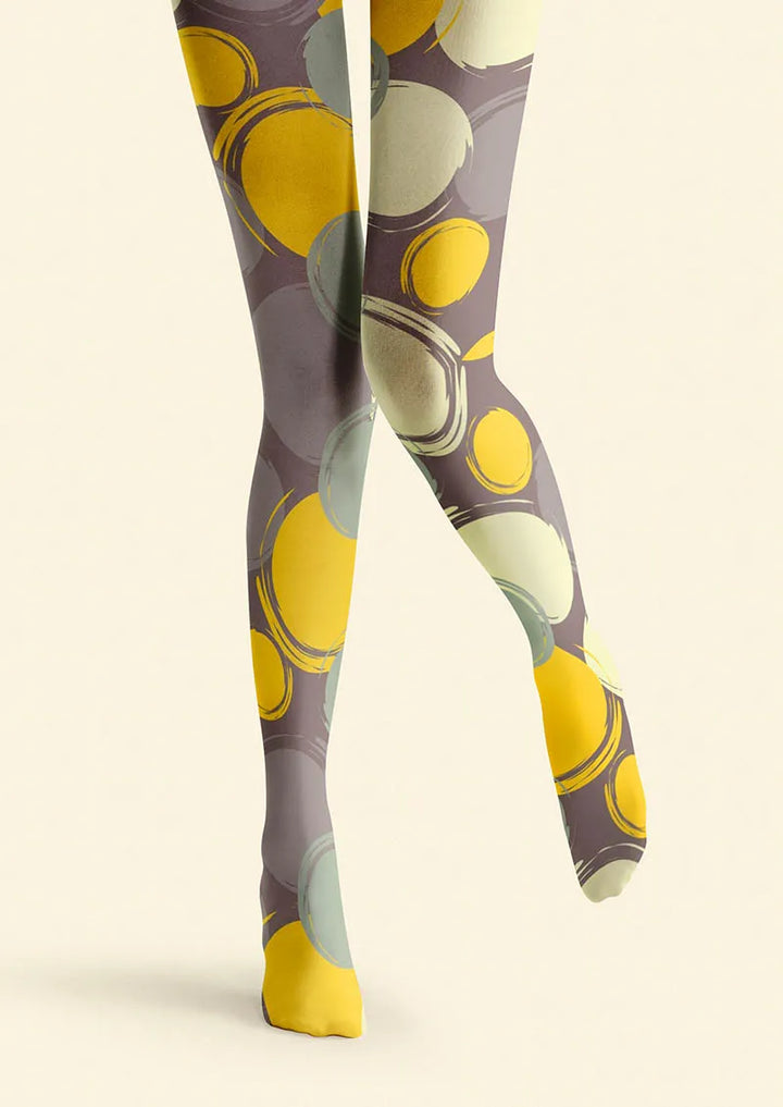 Women Retro Circles Graphic Print Tights and Hosiery Pantyhose