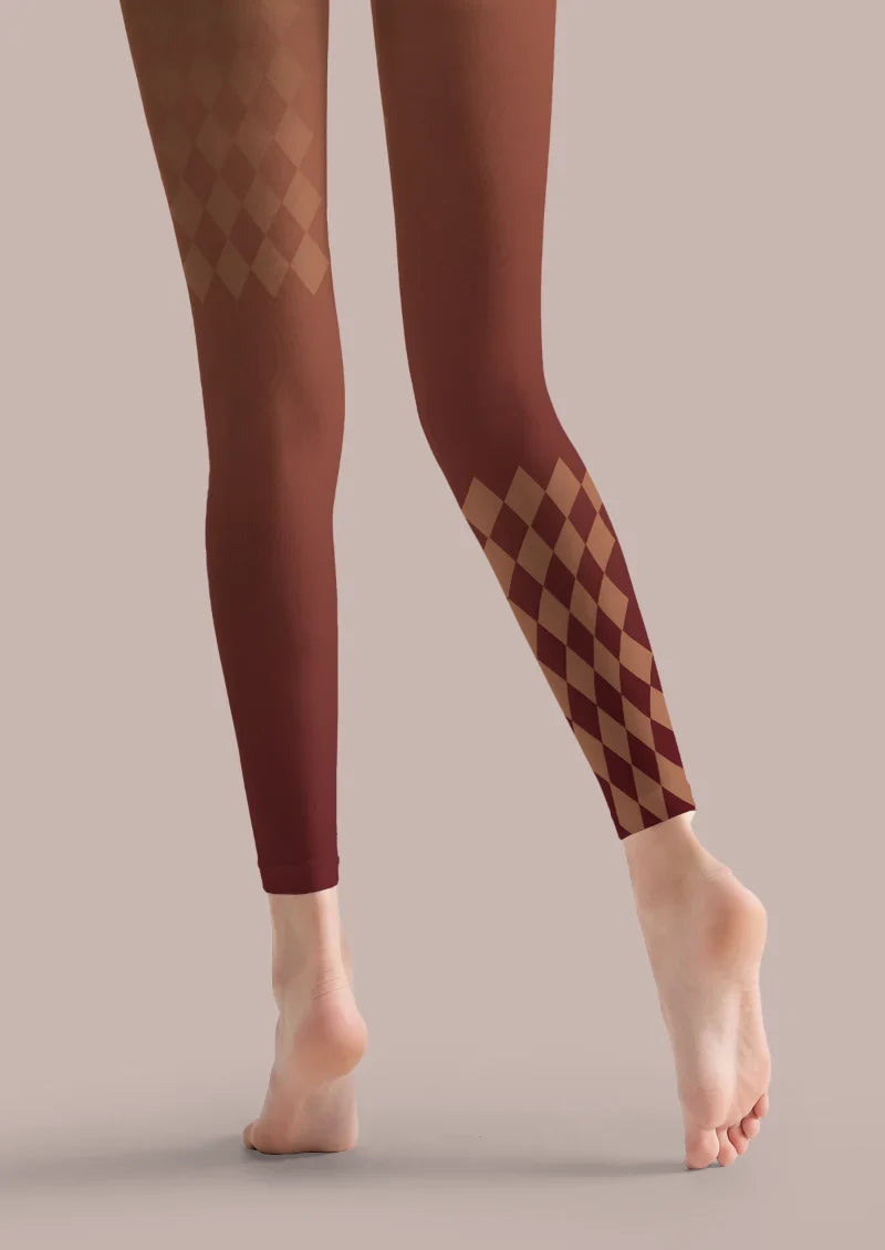 Wonderland Rabbit Print Footless Tights Hosiery Pantyhose