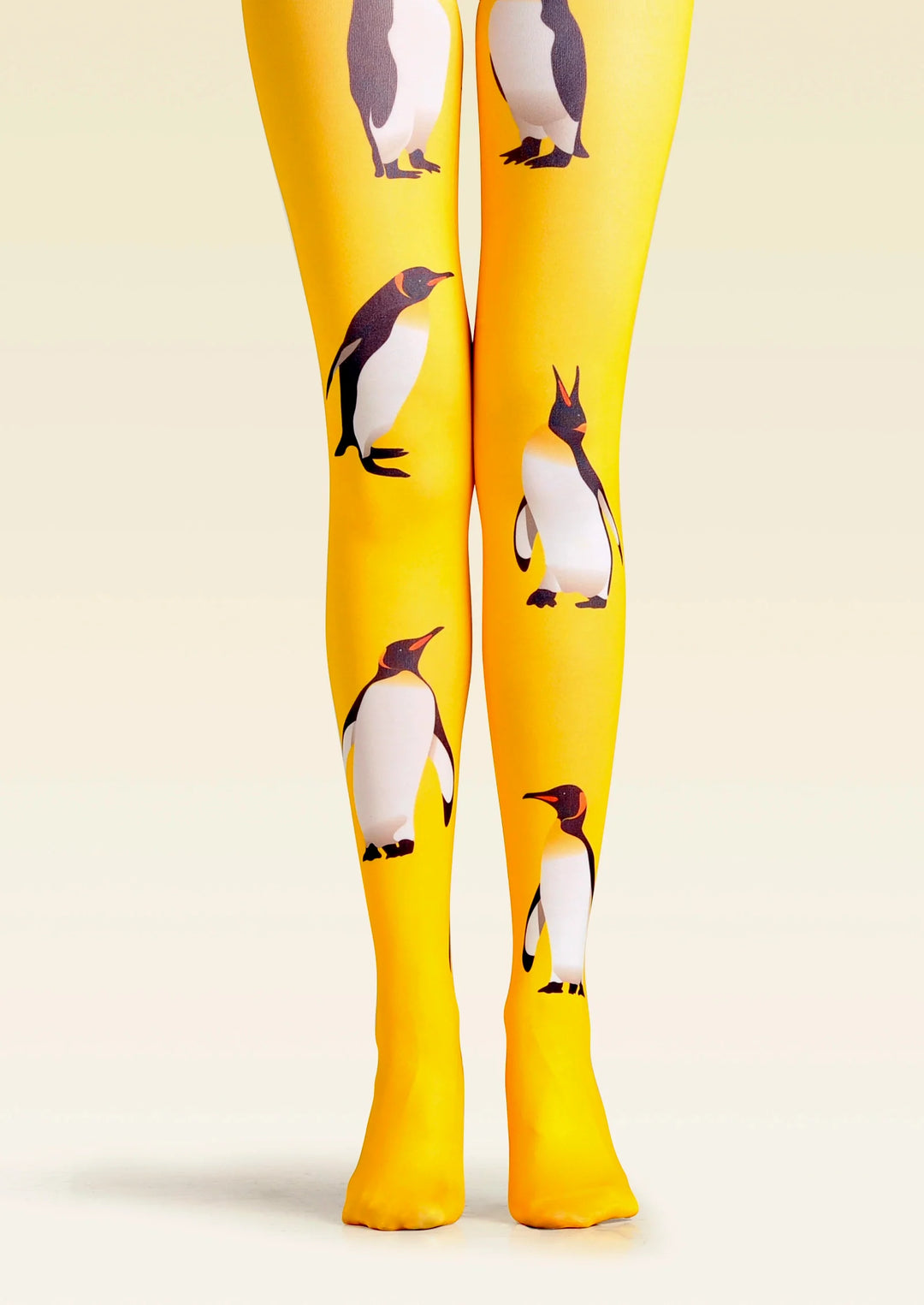 Women Cute Yellow Penguin Animal Print Art Tights Pantyhose