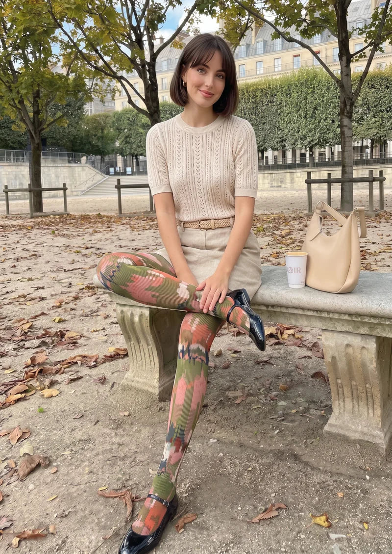 Forest Oil Painting Tights Hosiery Pantyhose