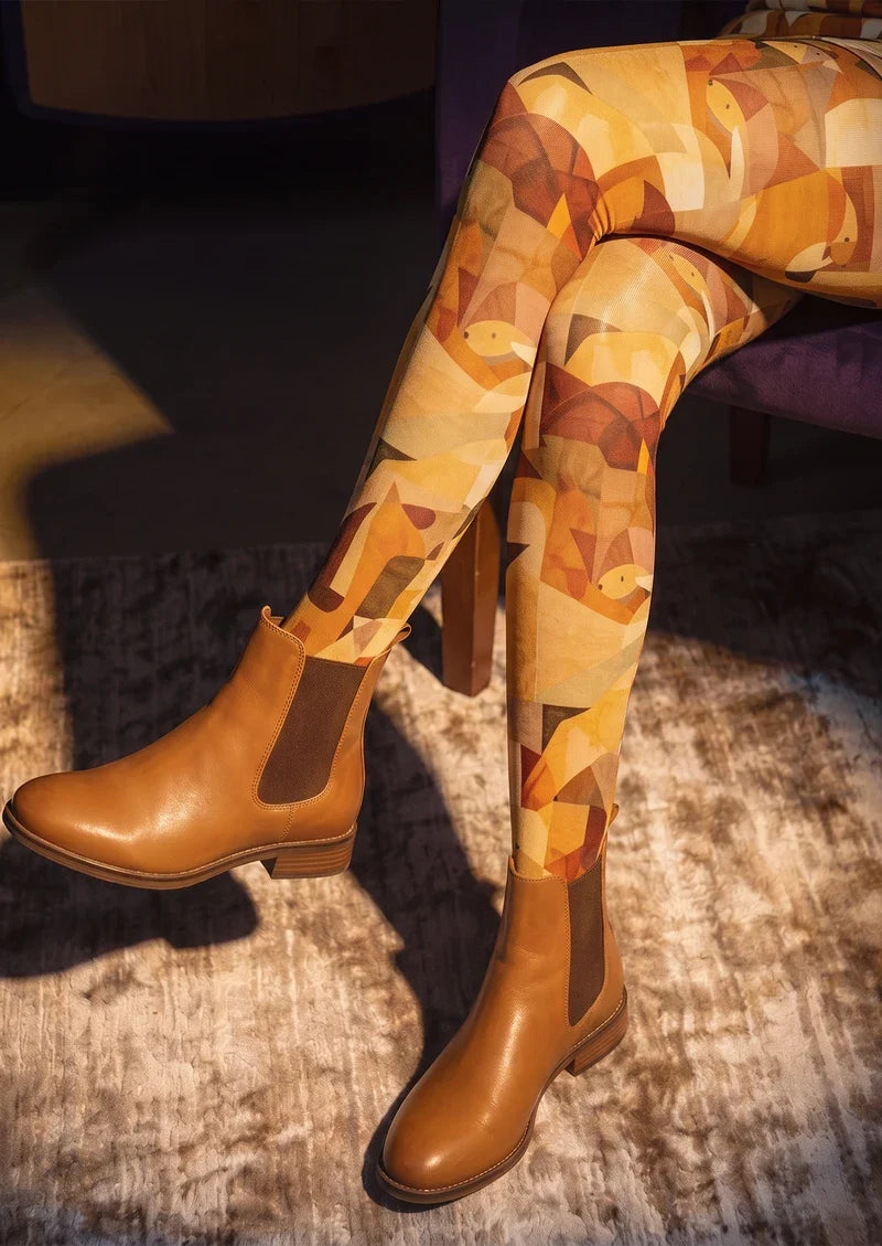 Amber Patchwork Tights Hosiery Pantyhose