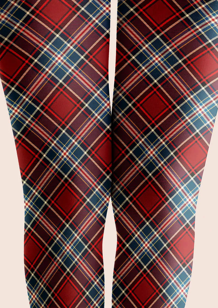 Christmas Classic Red Tartan Tights Hosiery Pantyhose