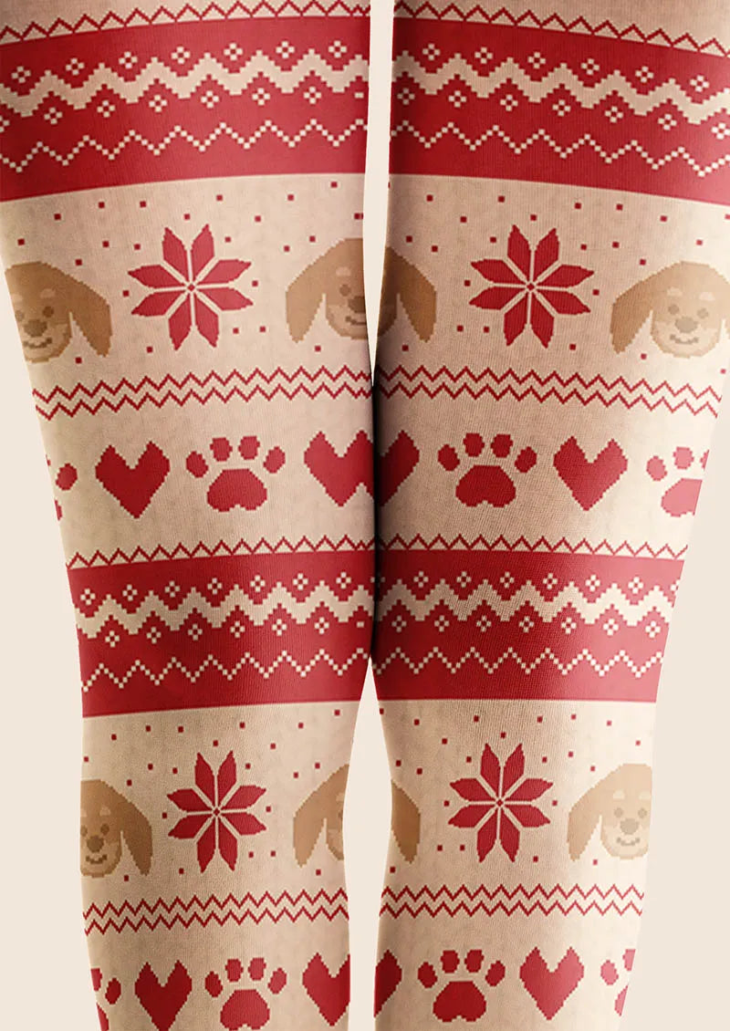 Red & White Christmas Tights Hosiery Pantyhose