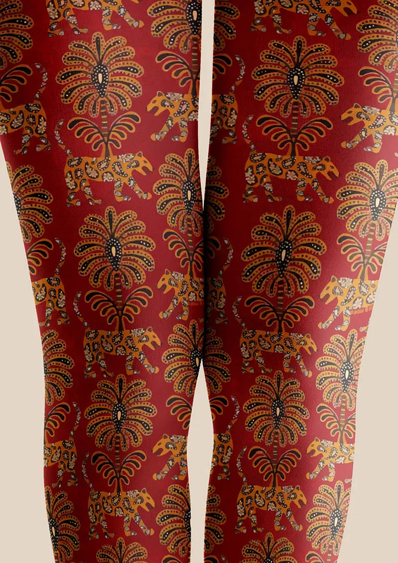 Women Elegant Baroque Gold Vintage Graphic Tights Pantyhose