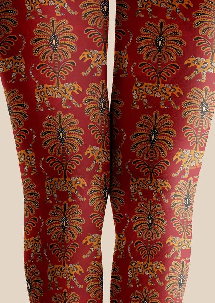 Women Elegant Baroque Gold Vintage Graphic Tights Pantyhose
