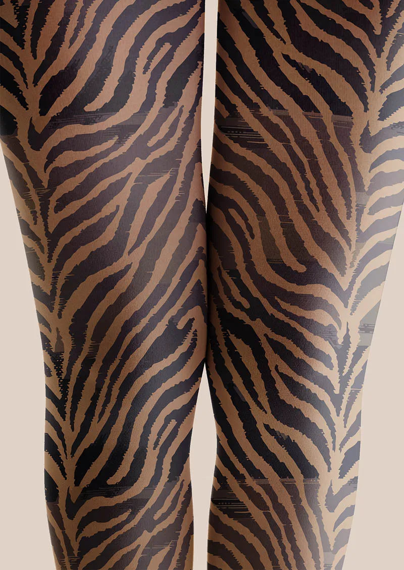 Women Wild Tiger Animal Stripes Patterned Tights Pantyhose