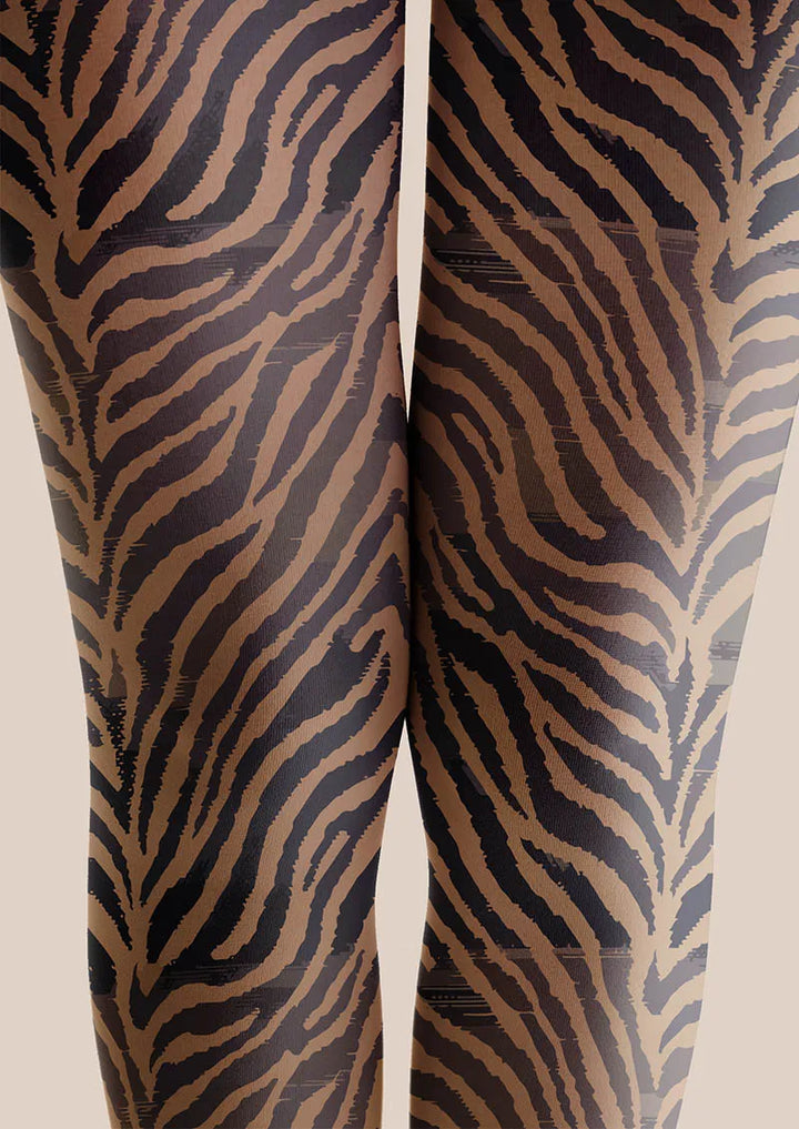 Women Wild Tiger Animal Stripes Patterned Tights Pantyhose
