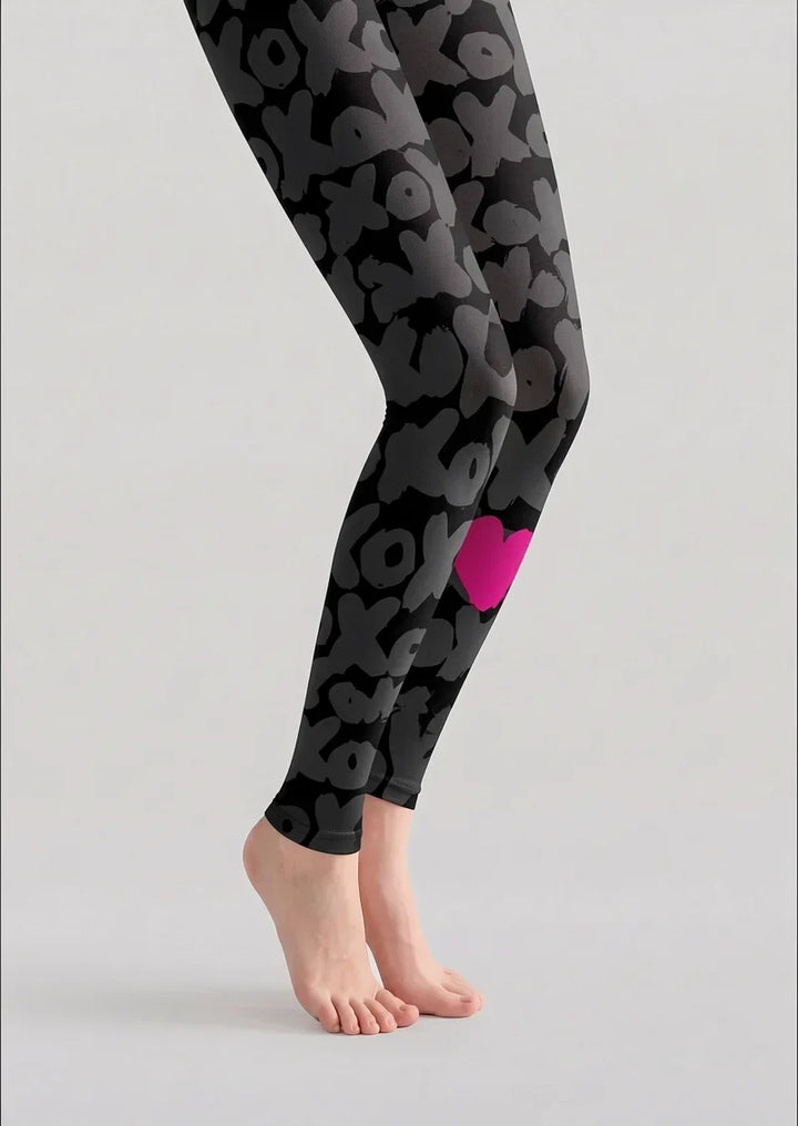 Valentine's Day Heartbeat Footless Tights Hosiery Pantyhose
