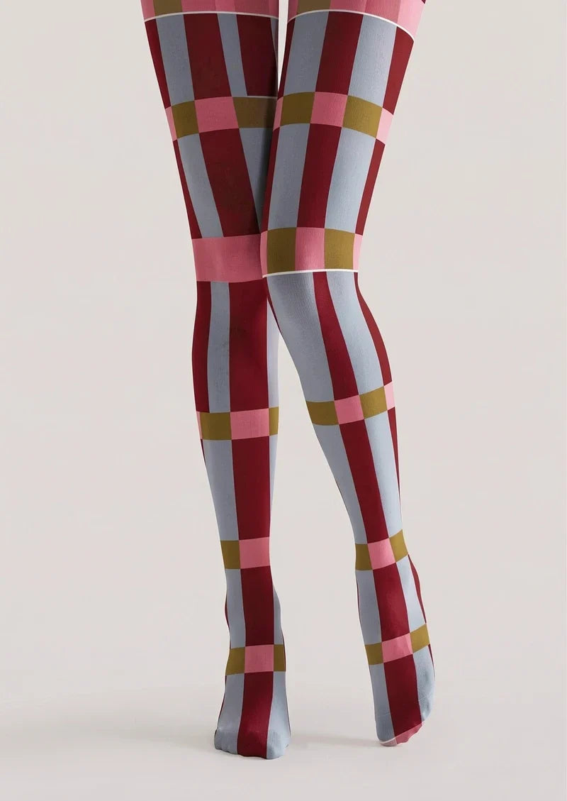 Burgundy Stripes Tights Hosiery Pantyhose