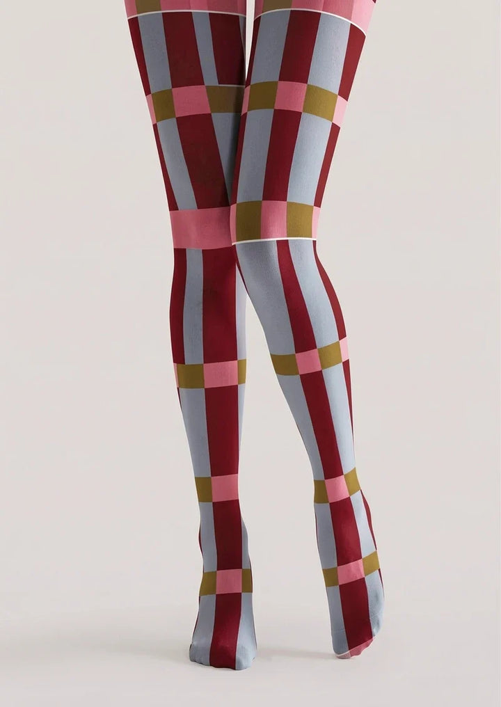 Burgundy Stripes Tights Hosiery Pantyhose