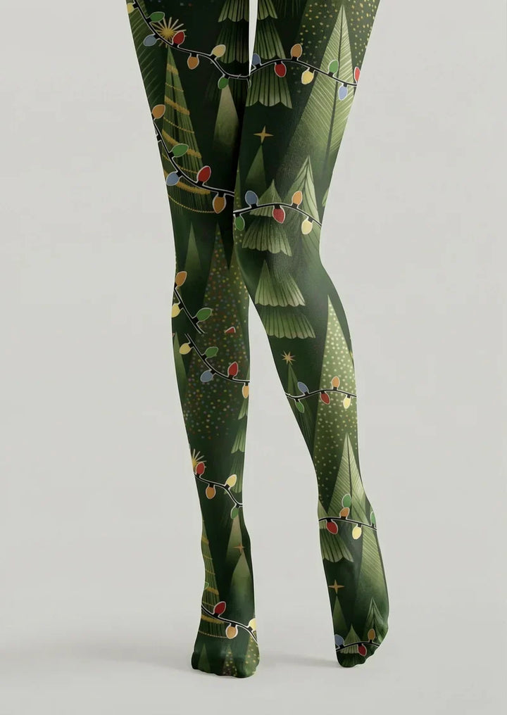 River of Christmas Lights Tights Hosiery Pantyhose