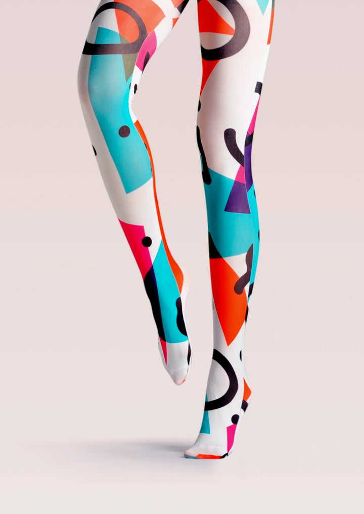 Women Bouncy Fun Circle Polka Dot Printed Tights Pantyhose