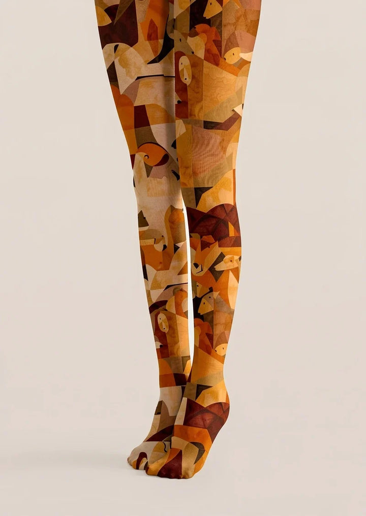 Amber Patchwork Tights Hosiery Pantyhose
