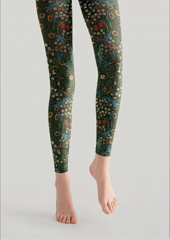 William Morris Florals Footless Tights Hosiery Pantyhose