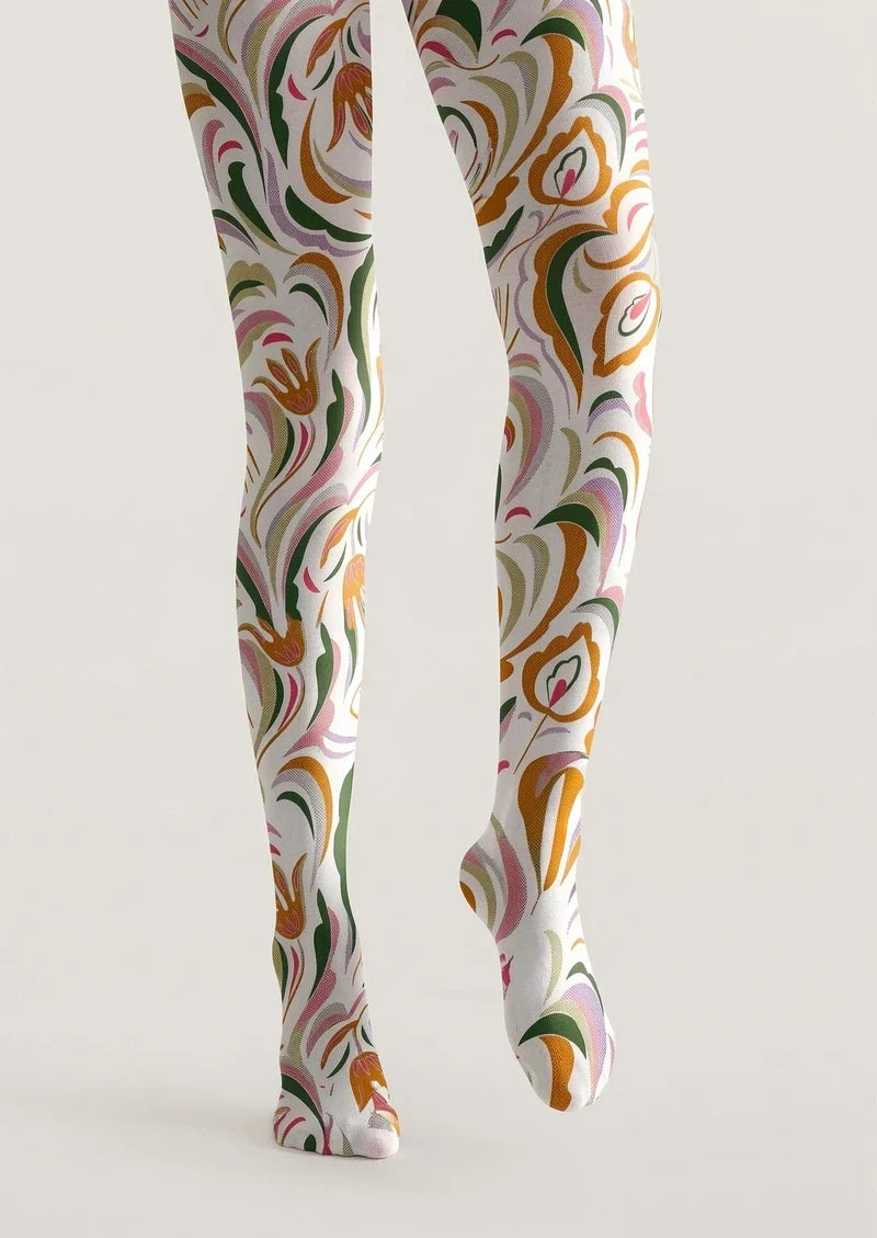 Beige Flame Tights Hosiery Pantyhose