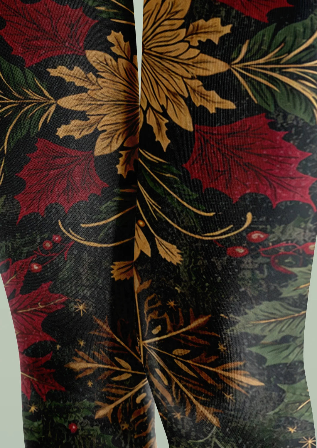 Black Holly Berry Tights Hosiery Pantyhose