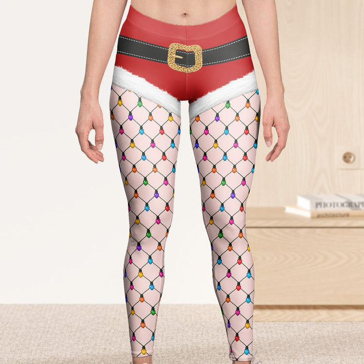 Funny Christmas Outfits, Fishnet Tights Xmas - Personalized Leggings