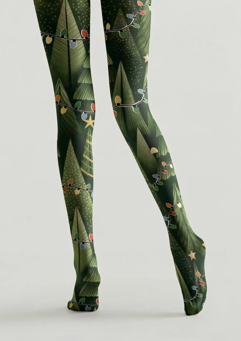 River of Christmas Lights Tights Hosiery Pantyhose