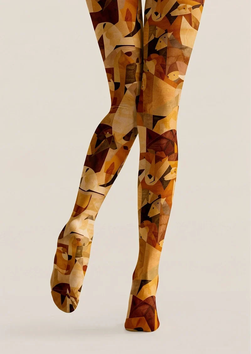 Amber Patchwork Tights Hosiery Pantyhose