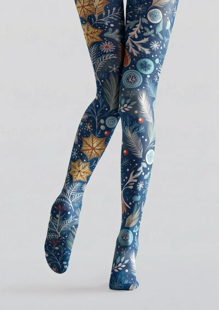 Blue Winter Love Song Tights Hosiery Pantyhose