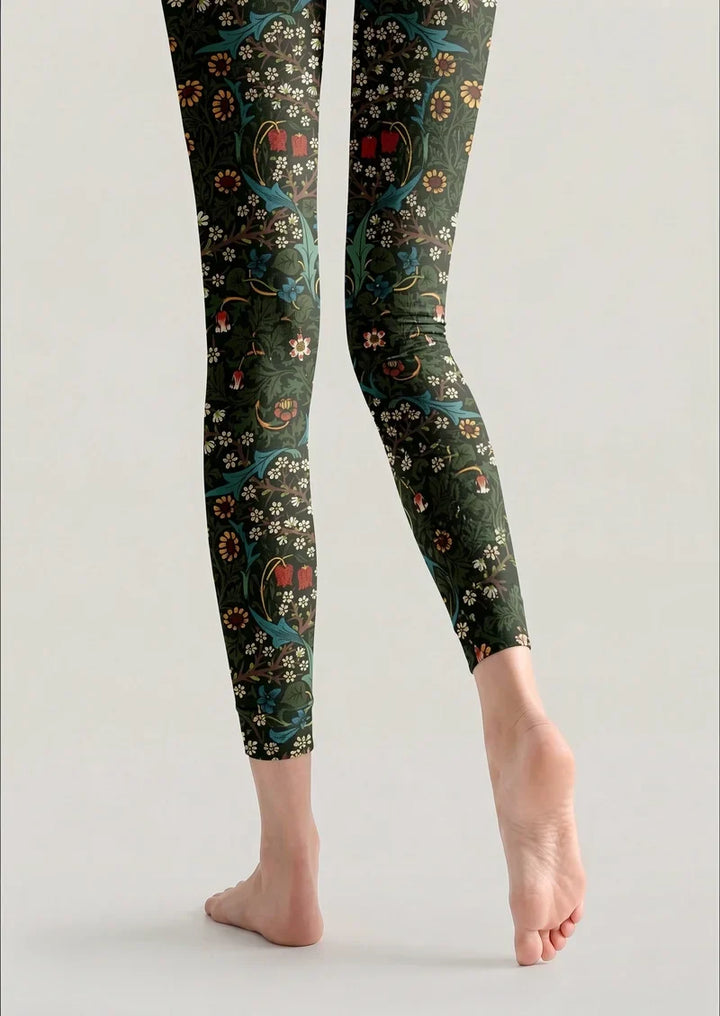 William Morris Florals Footless Tights Hosiery Pantyhose