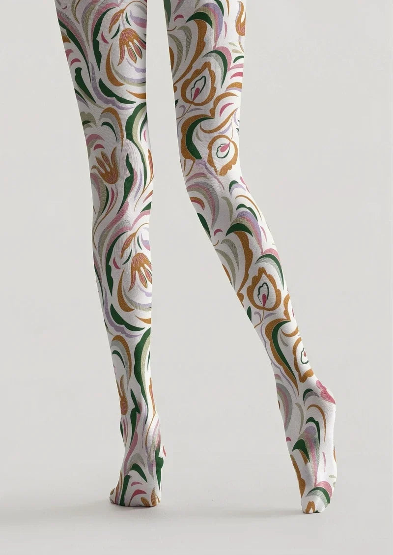 Beige Flame Tights Hosiery Pantyhose