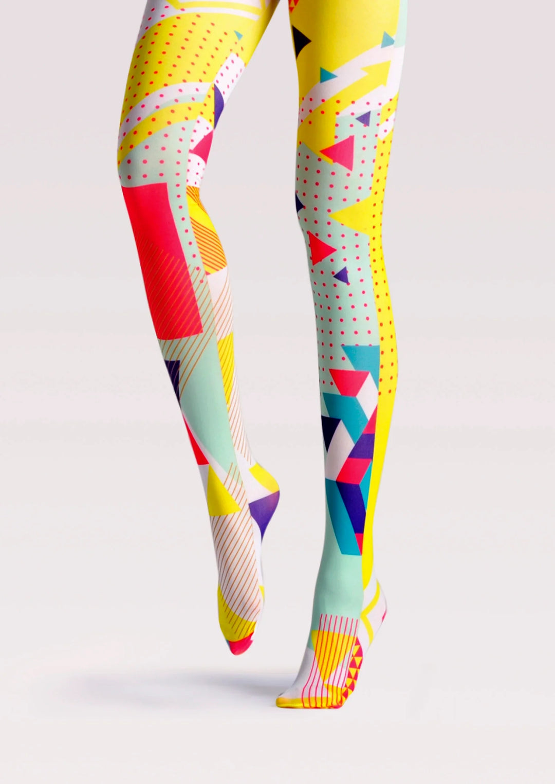 Women Pop Art Distortion Graphic Printed Tights Pantyhose