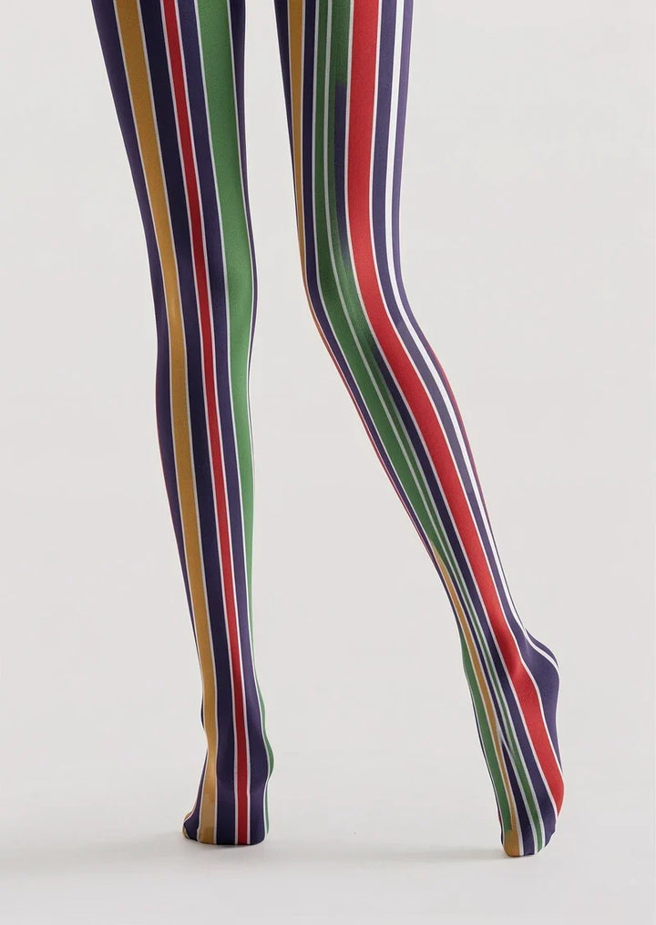 Multicolor Vertical Tights Hosiery Pantyhose