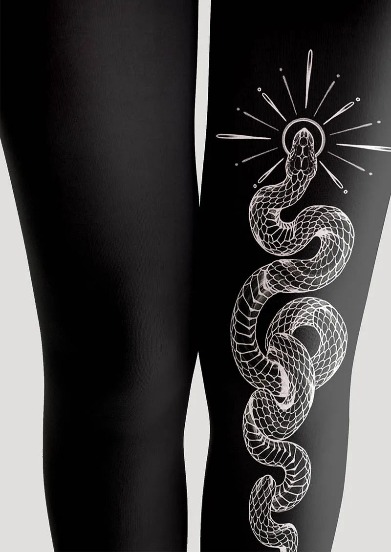 Women Bohemian Serpent Snake Animal Pattern Tights Pantyhose
