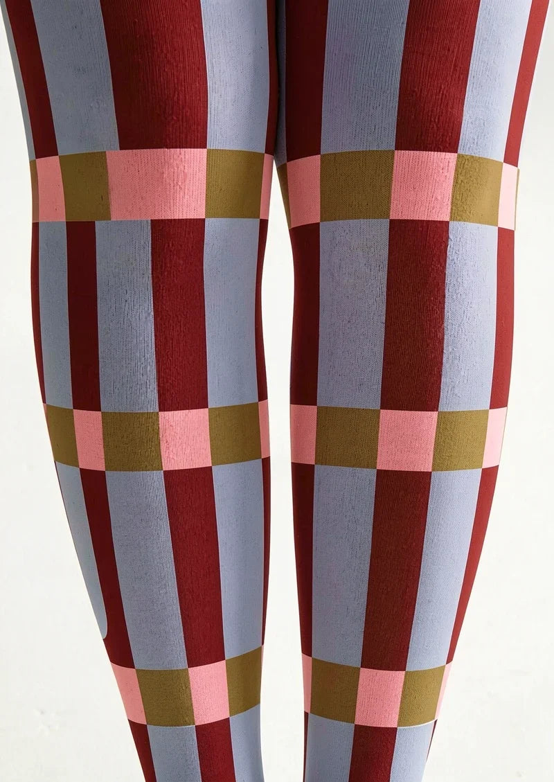 Burgundy Stripes Tights Hosiery Pantyhose