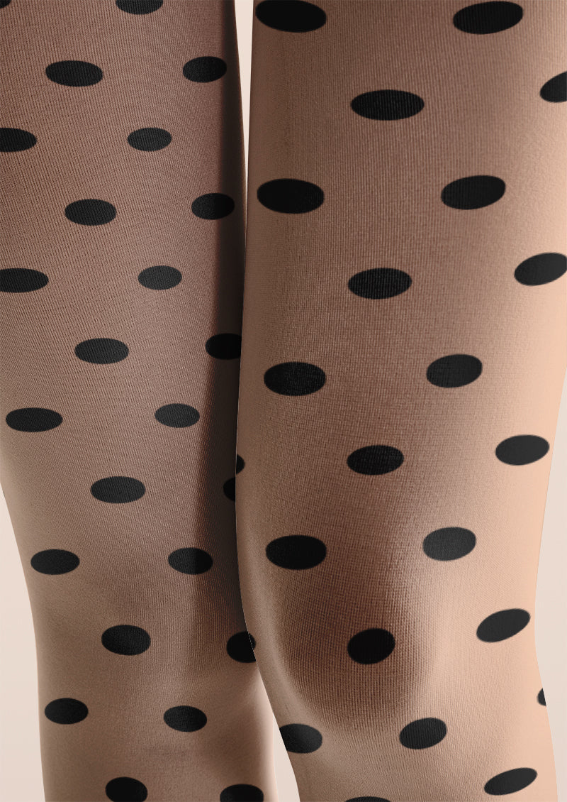 Women Classic Nude Polka Dot Retro Tights Hosiery Pantyhose