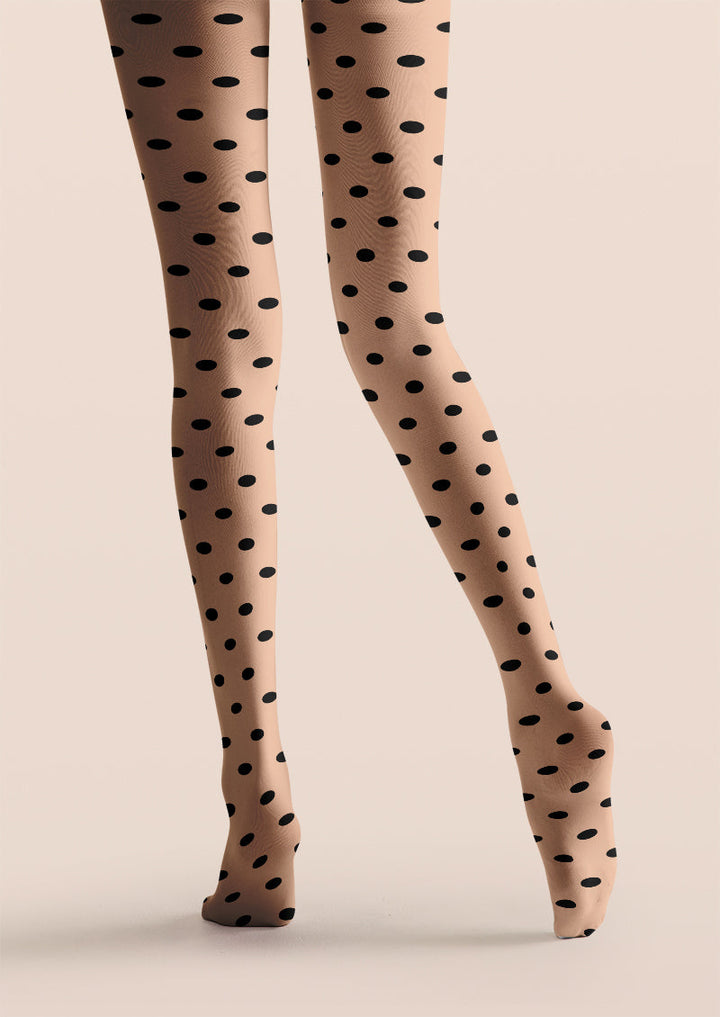 Women Classic Nude Polka Dot Retro Tights Hosiery Pantyhose