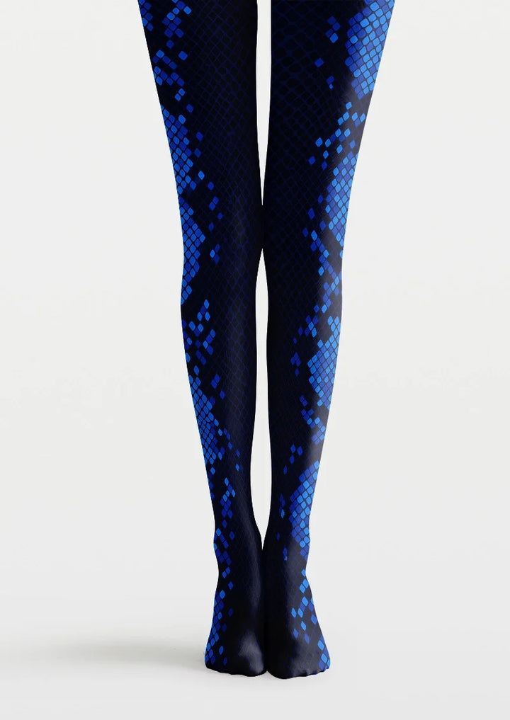 Women Fashion Neon Serpent Geometric Pattern Tights Pantyhose