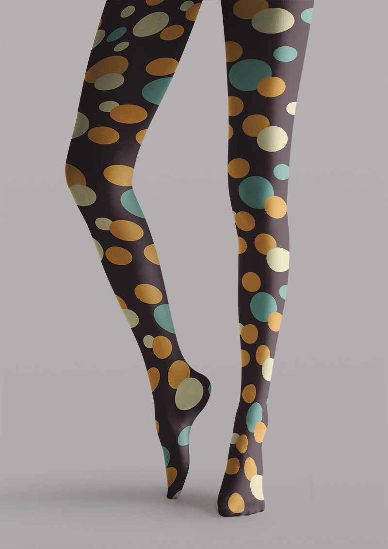 Women Retro Multicolor Polka Dot Graphic Hosiery Pantyhose