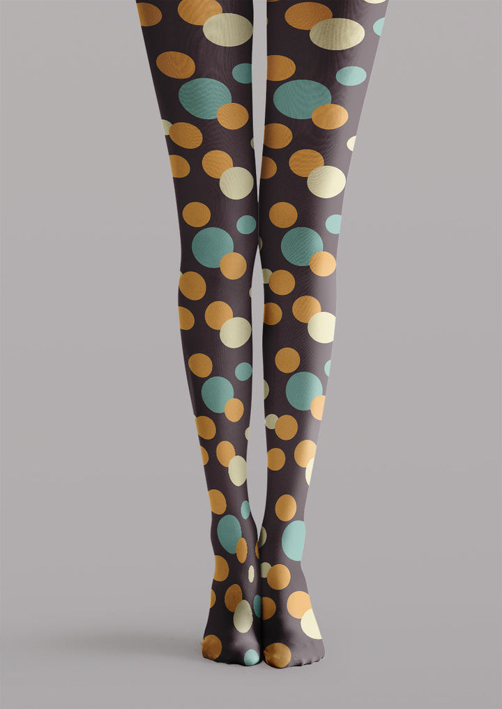 Women Retro Multicolor Polka Dot Graphic Hosiery Pantyhose