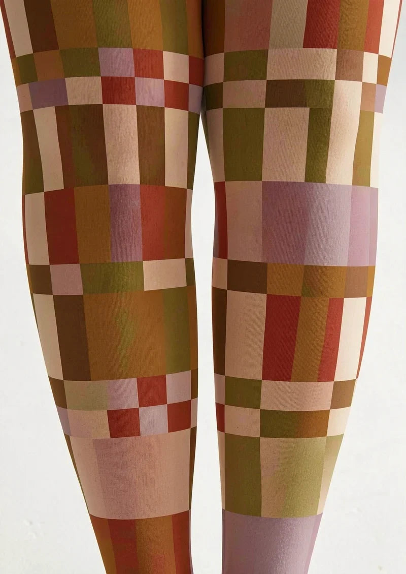 Retro Checkered Pattern Tights Hosiery Pantyhose