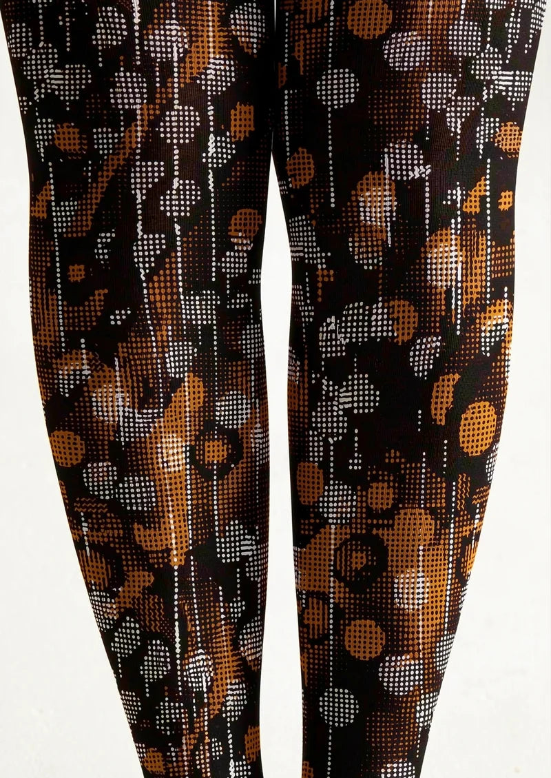 Women Nostalgic Dot Print Patterned Tights Hosiery Pantyhose