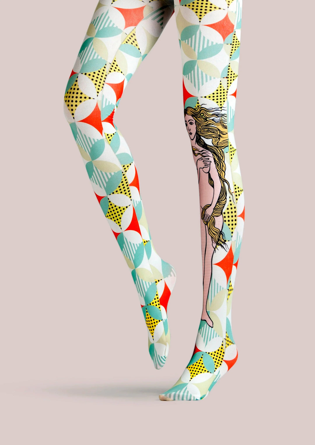 Women Pop Art Venus Figure Printed Graphic Tights Pantyhose