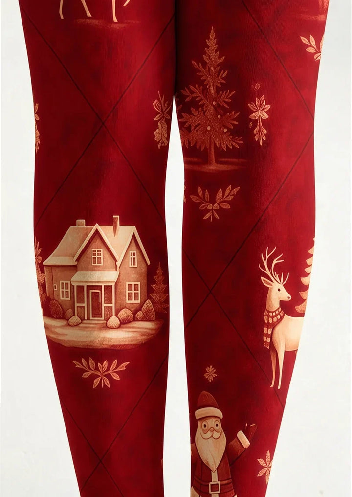 Reindeer Sleigh Night Tights Hosiery Pantyhose