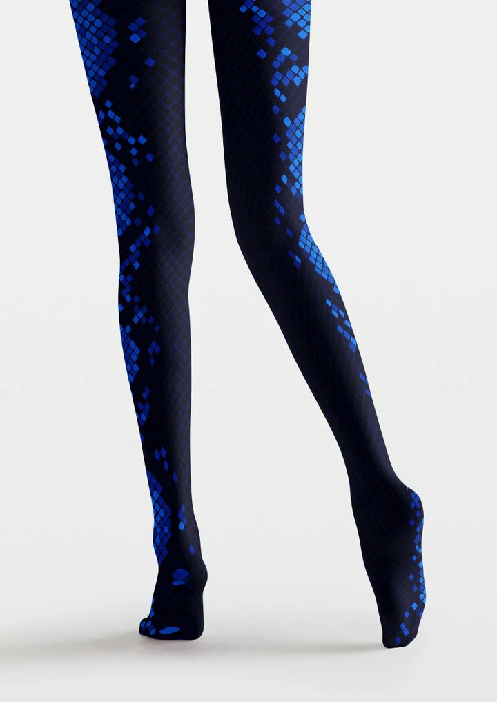 Women Fashion Neon Serpent Geometric Pattern Tights Pantyhose